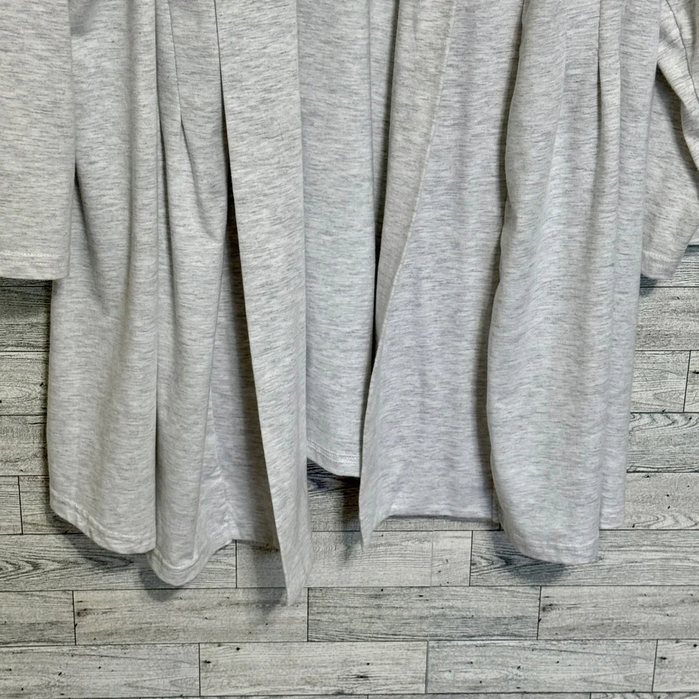 Cyrus Cardigan Sweater Light Heather Grey Pleated Open Front Plus Size 3X - Picture 6 of 11